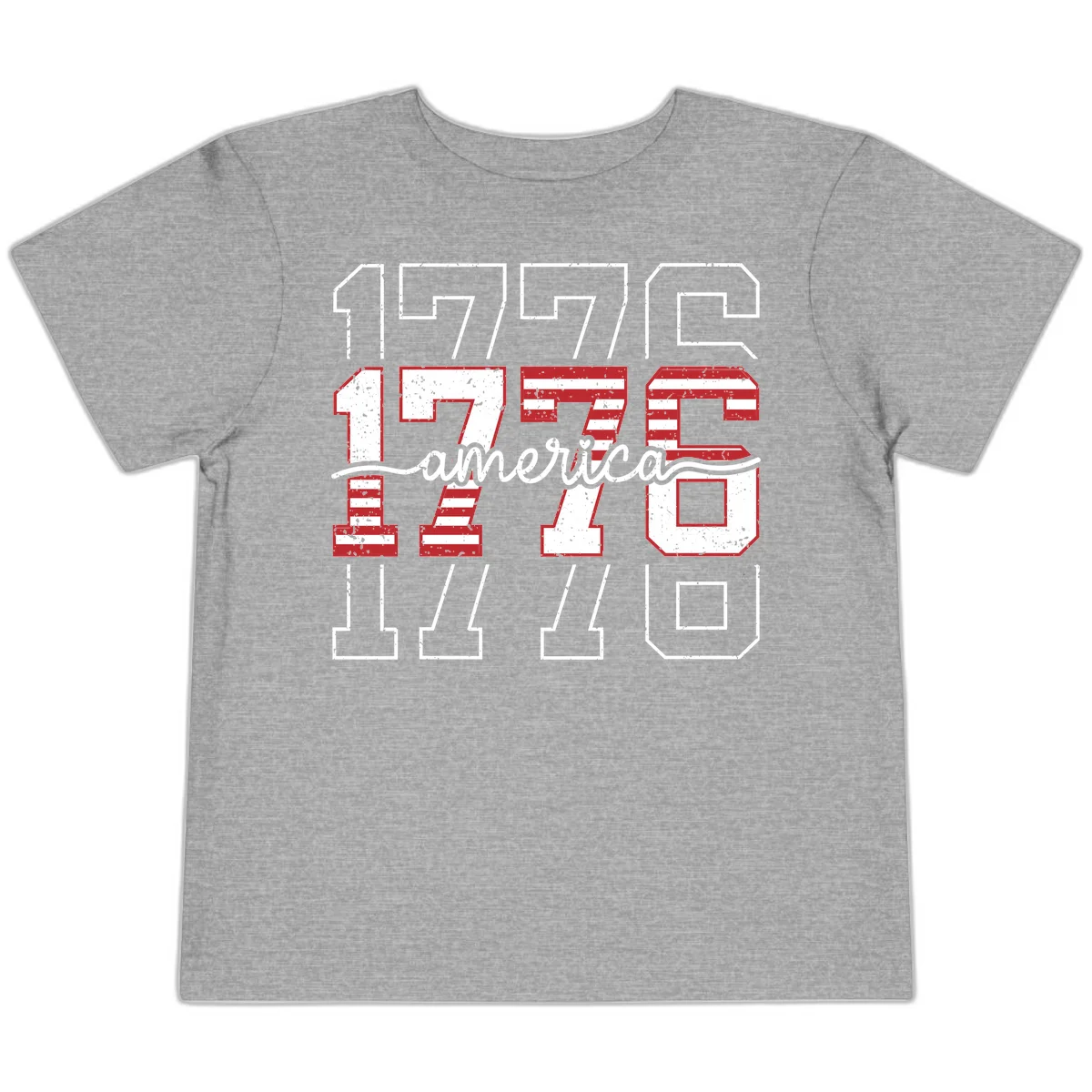 Distressed 1776 Patriotic Heritage Toddler T-Shirt in Athletic Heather