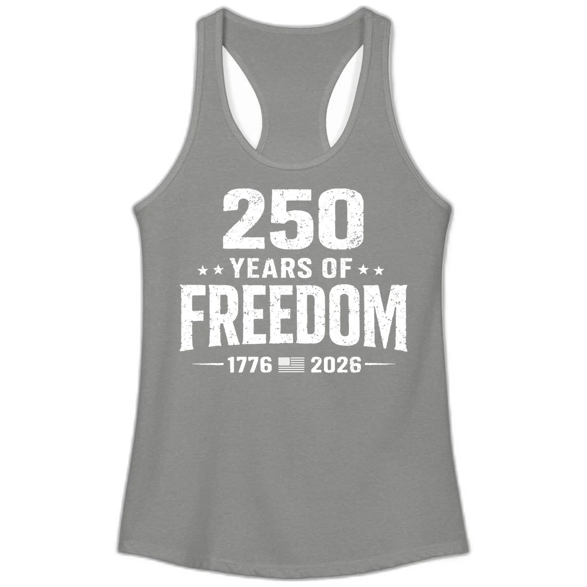America's 250th Anniversary Freedom Celebration Ladies Tank in Heather Grey