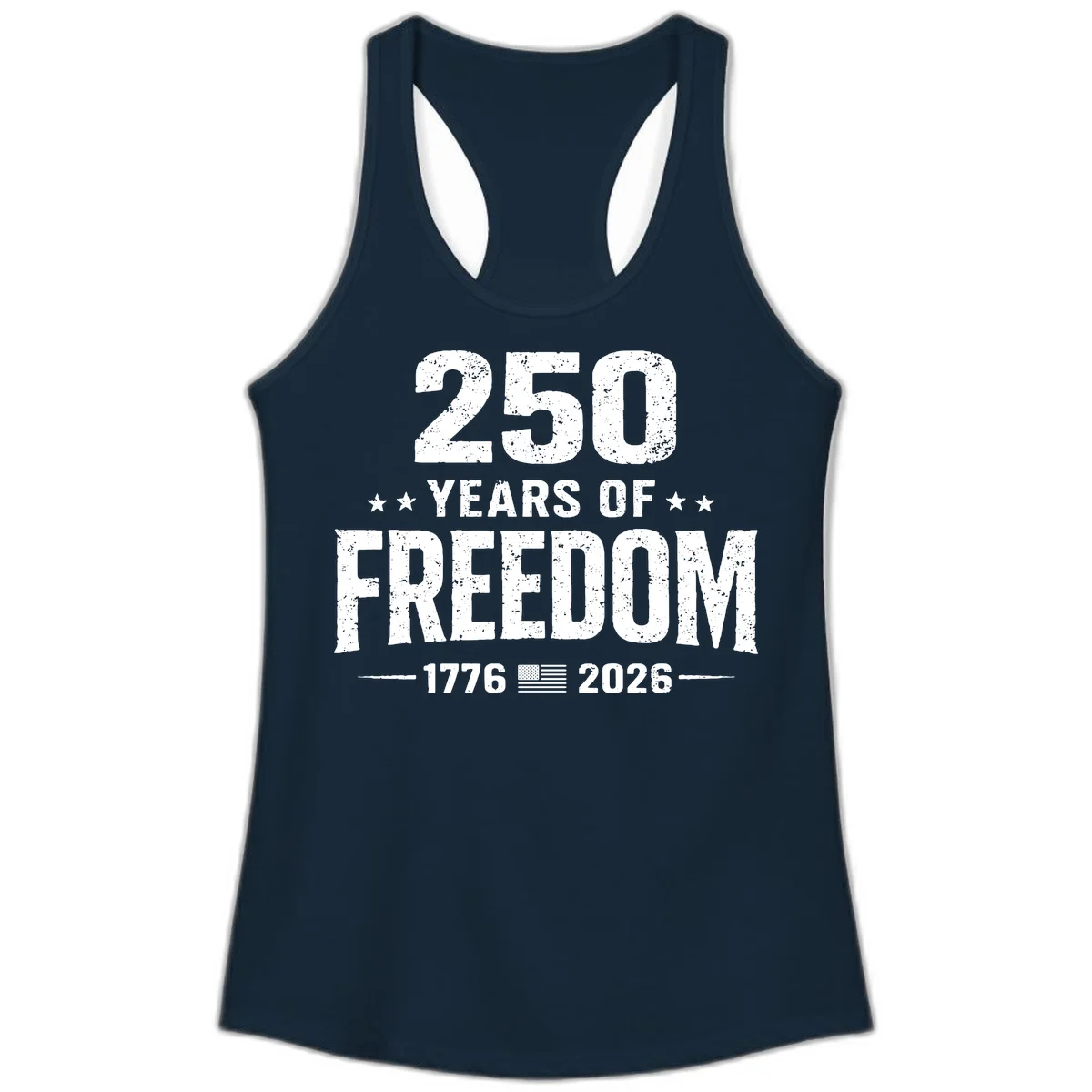 America's 250th Anniversary Freedom Celebration Ladies Tank in Solid Midnight Navy