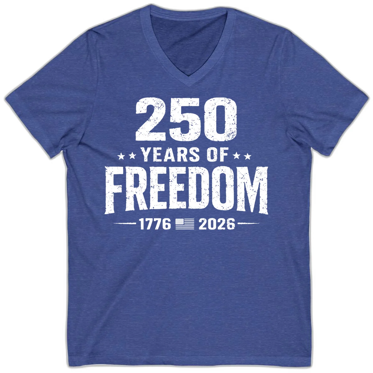 America's 250th Anniversary Freedom Celebration V-Neck in Heather True Royal
