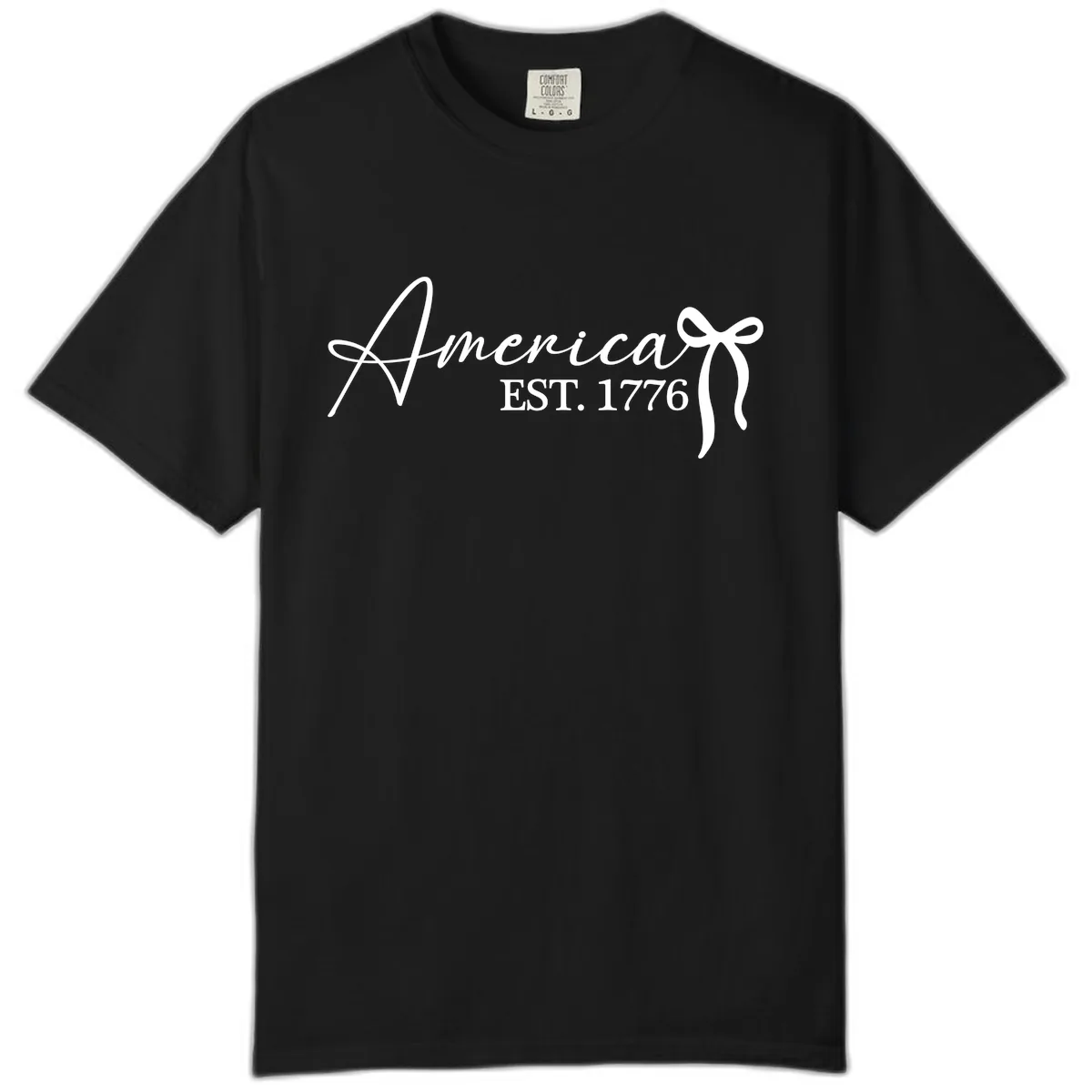 America Established 1776 Heritage Celebration Comfort Color in Black