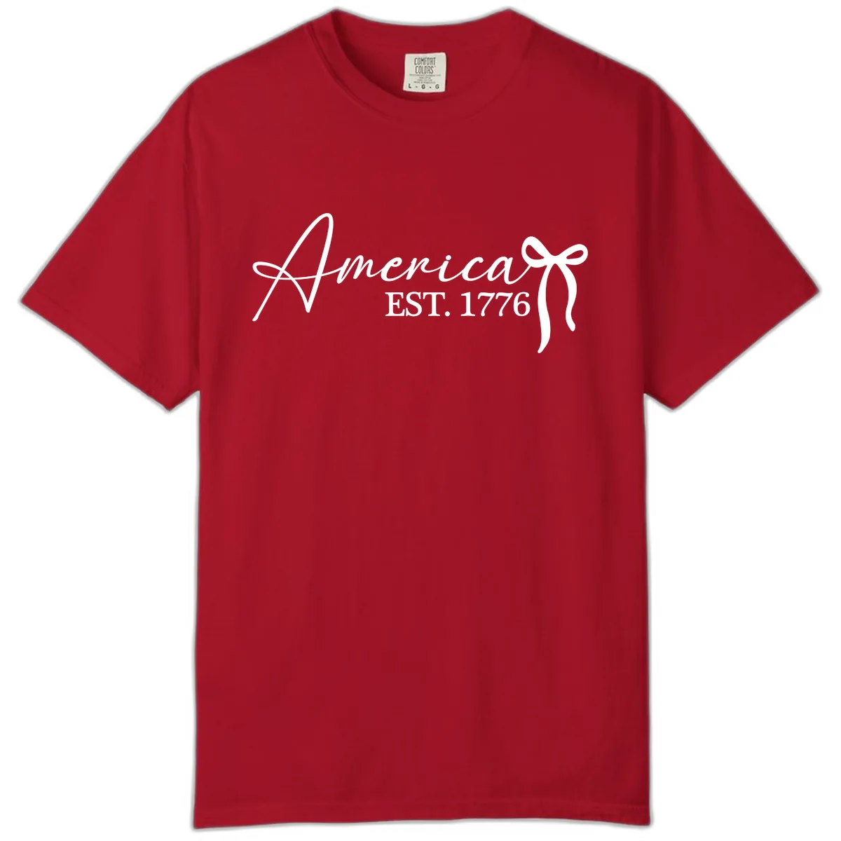 America Established 1776 Heritage Celebration Comfort Color in Red