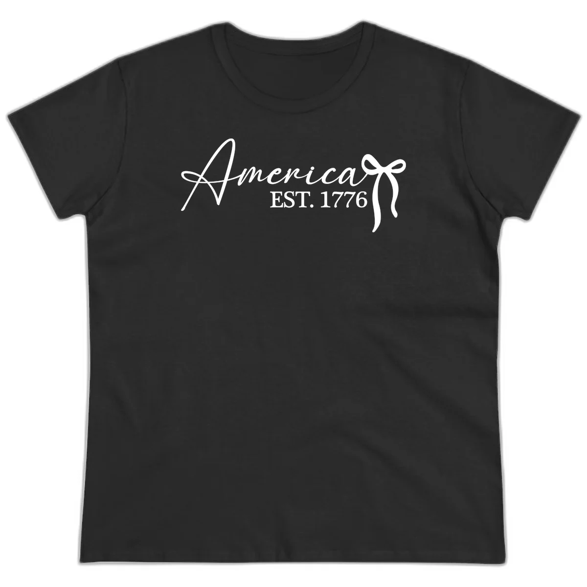America Established 1776 Ladies Tee in Black