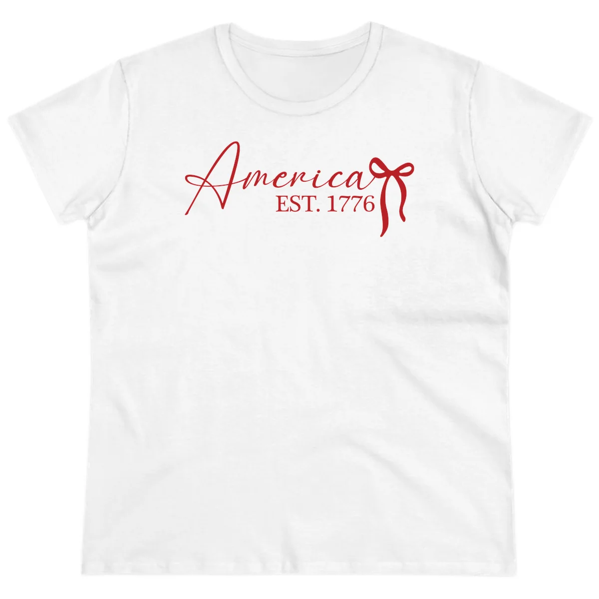 America Established 1776 Ladies Tee in White