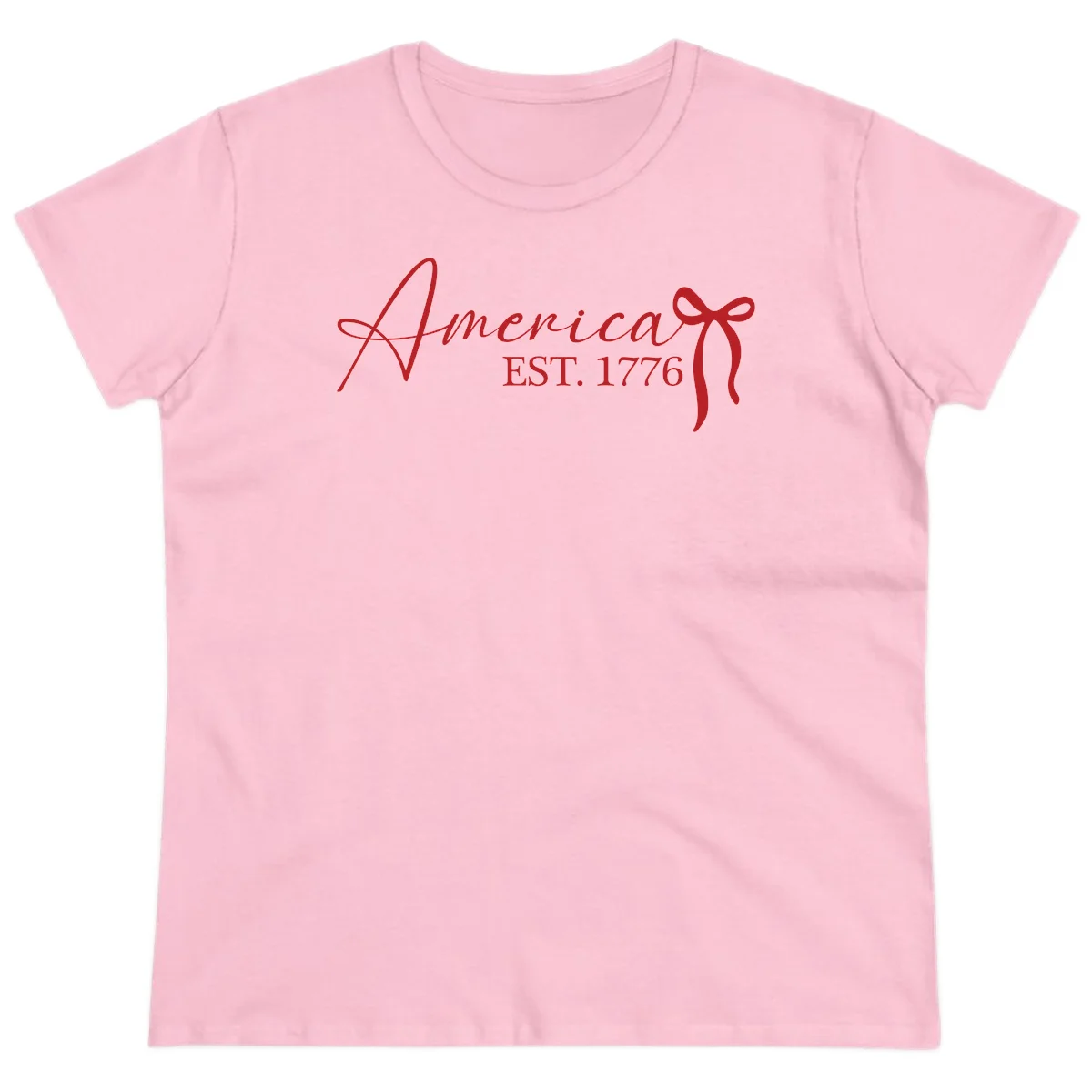 America Established 1776 Ladies Tee in Light Pink