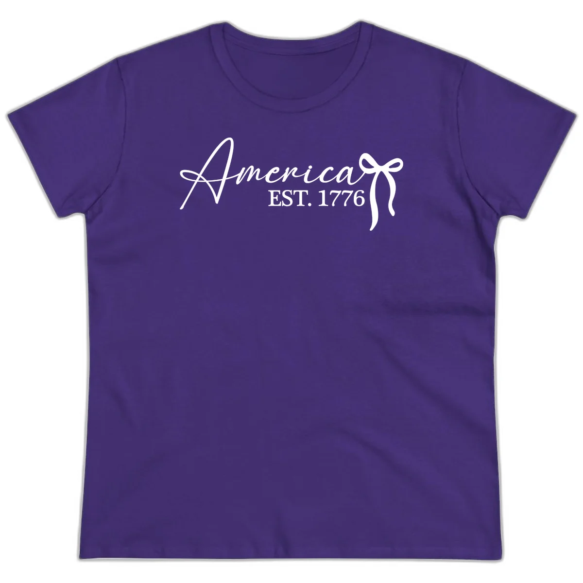 America Established 1776 Ladies Tee in Purple