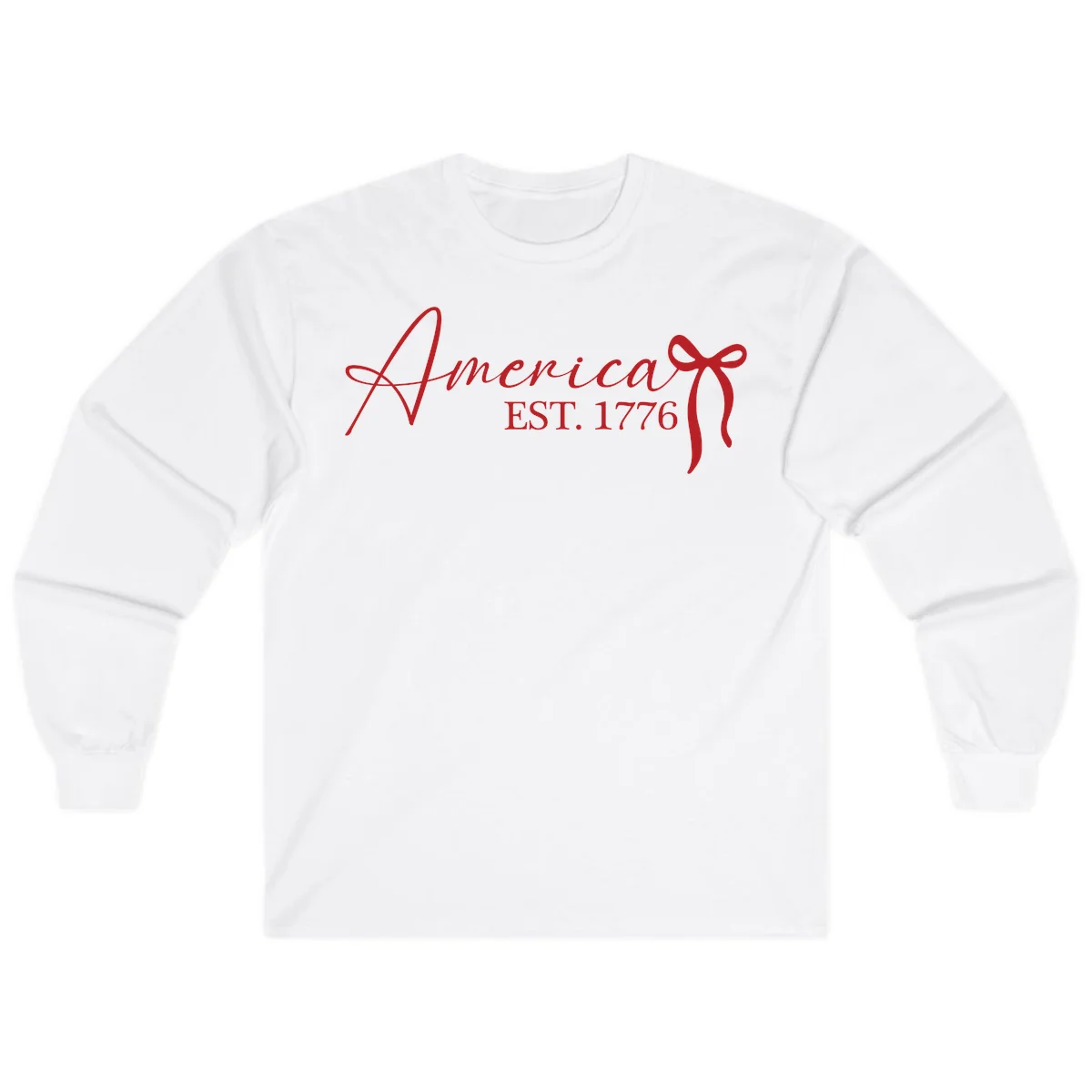 America Established 1776 Long Sleeve in White