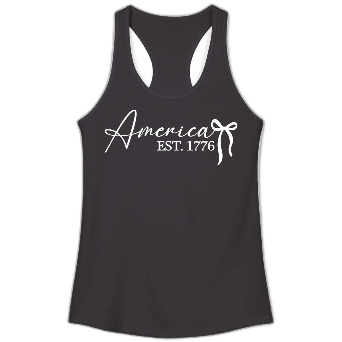 America Established 1776 Ladies Tank in Black