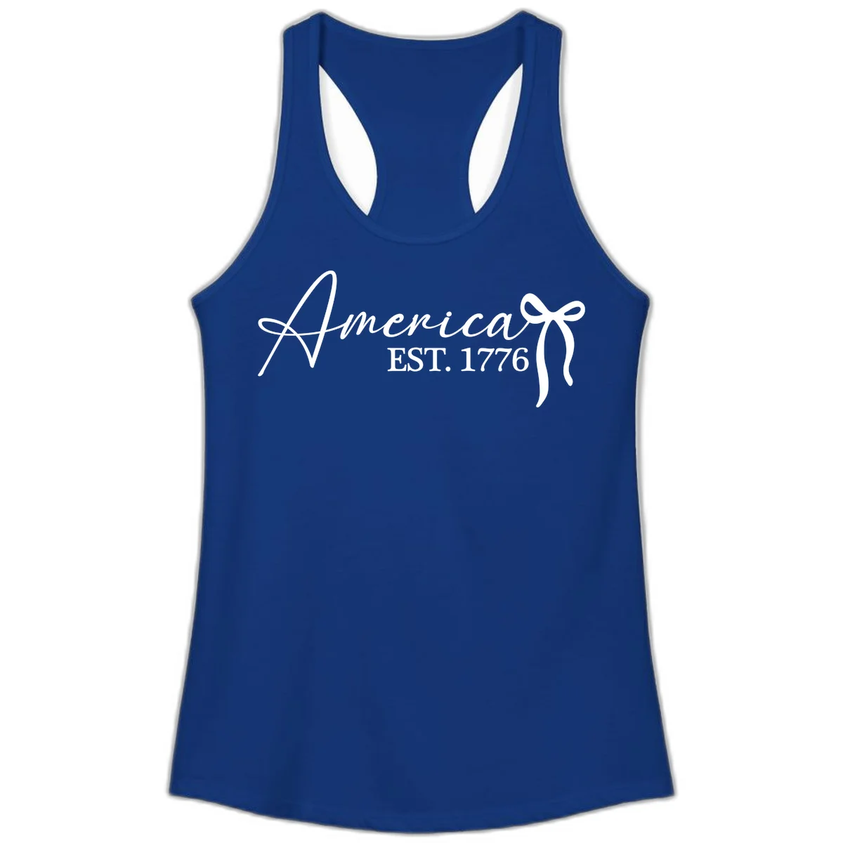 America Established 1776 Ladies Tank in Solid Royal