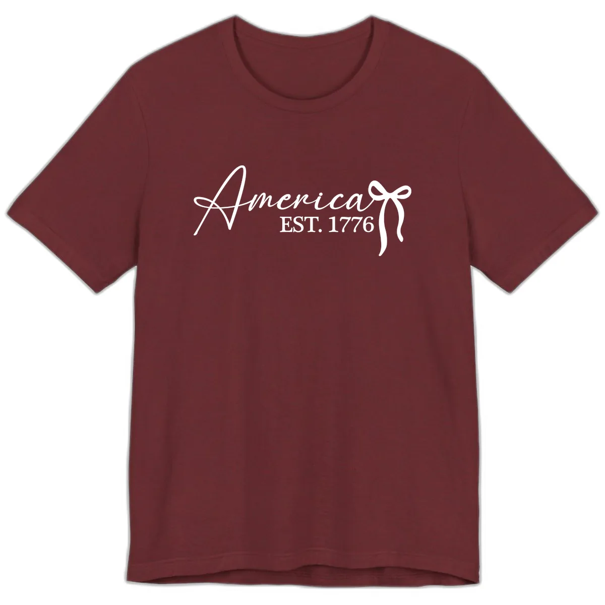 America Established 1776 Heritage Celebration Premium T-Shirt in Heather Cardinal