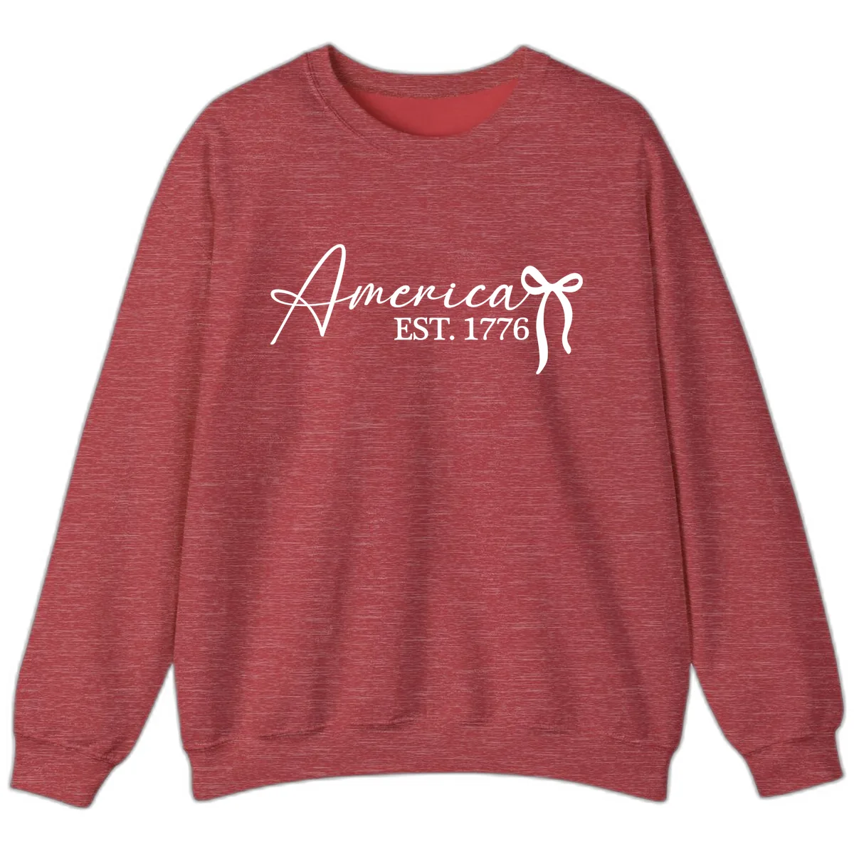 America Established 1776 Heritage Celebration Sweatshirt in Heather Scarlet Red