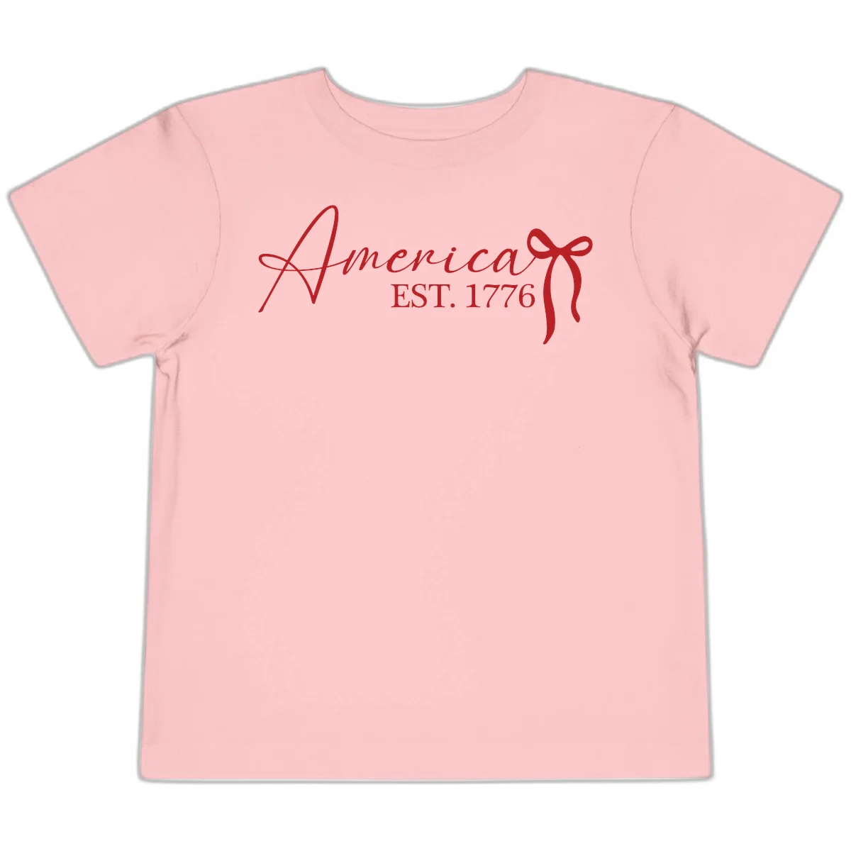 America Established 1776 Toddler T-Shirt in Pink