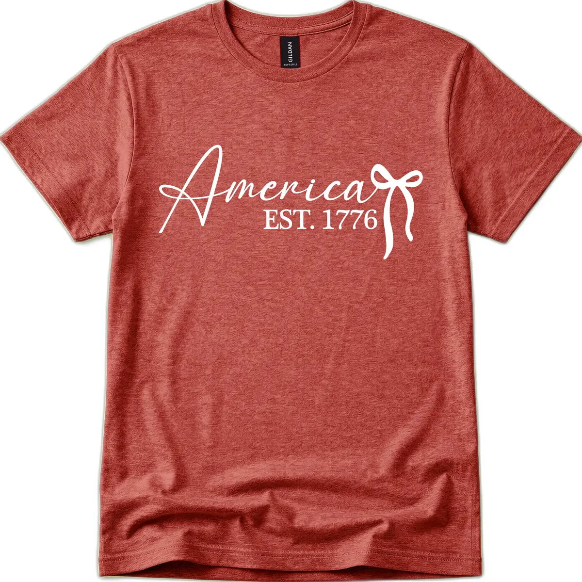 America Established 1776 Heritage Celebration T-Shirt in Heather Cardinal