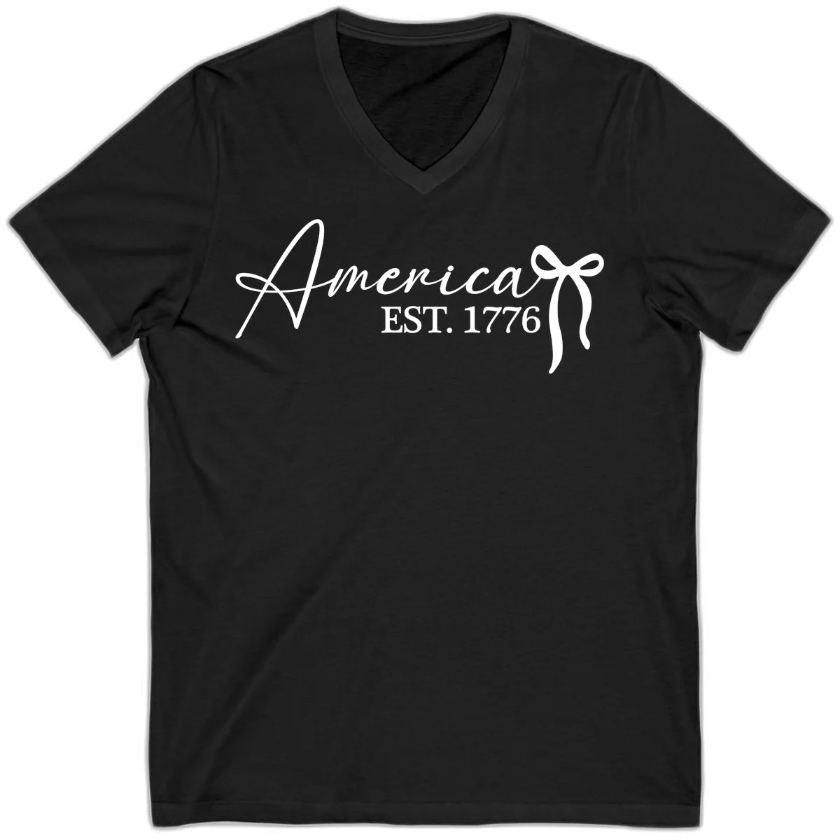America Established 1776 V-Neck in Black