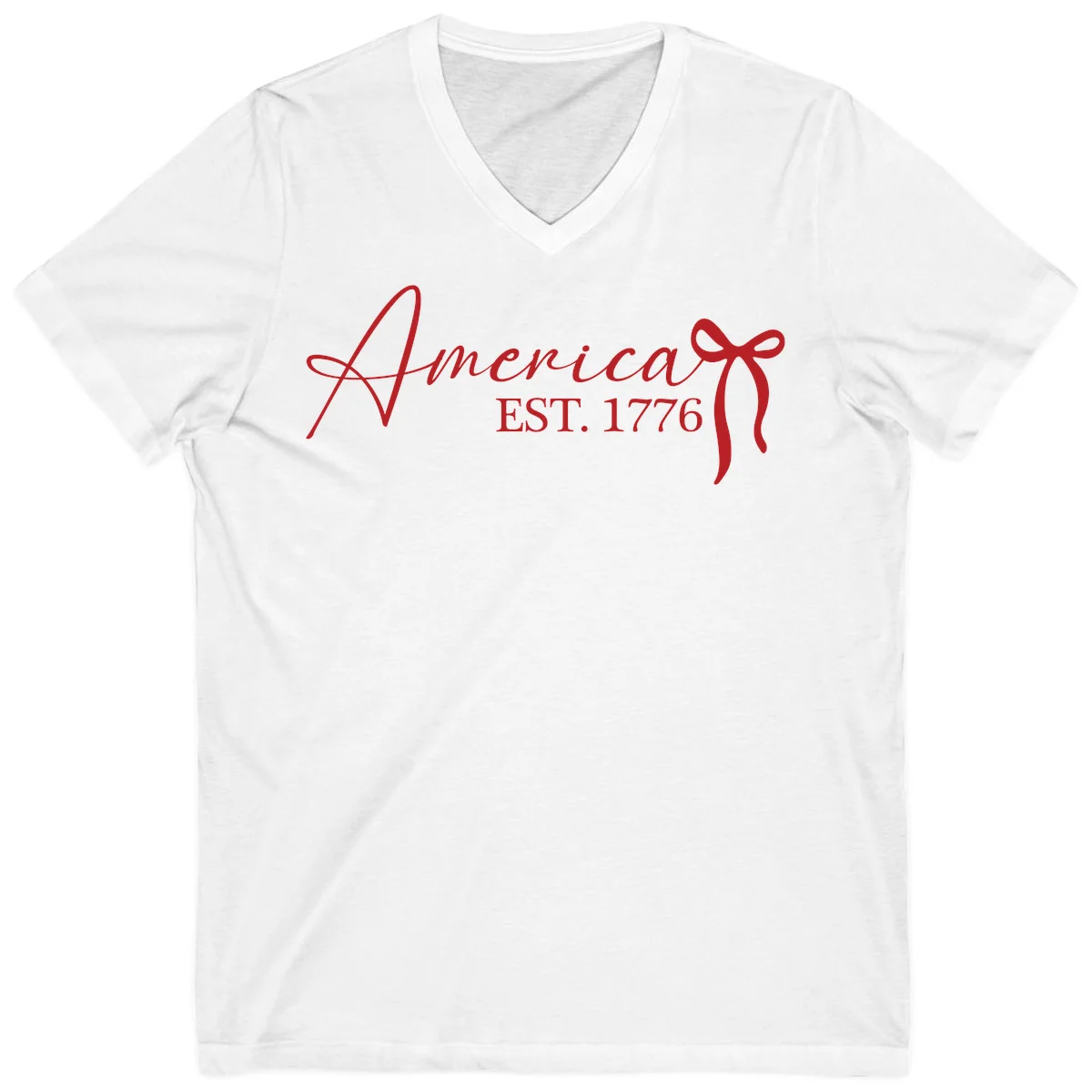 America Established 1776 V-Neck in White