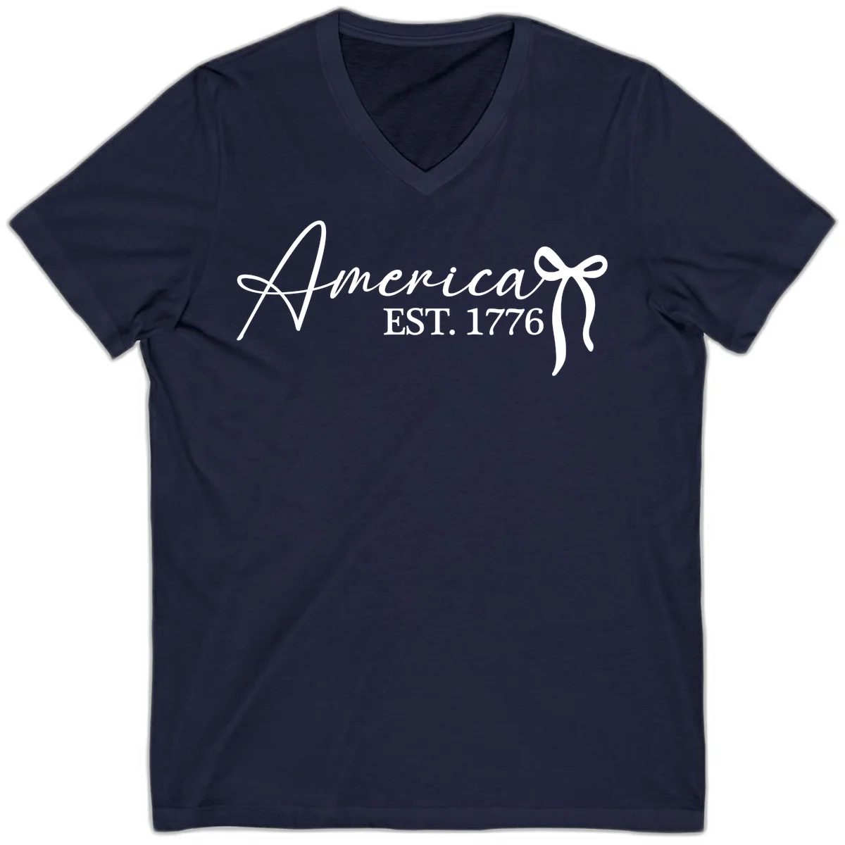 America Established 1776 V-Neck in Navy