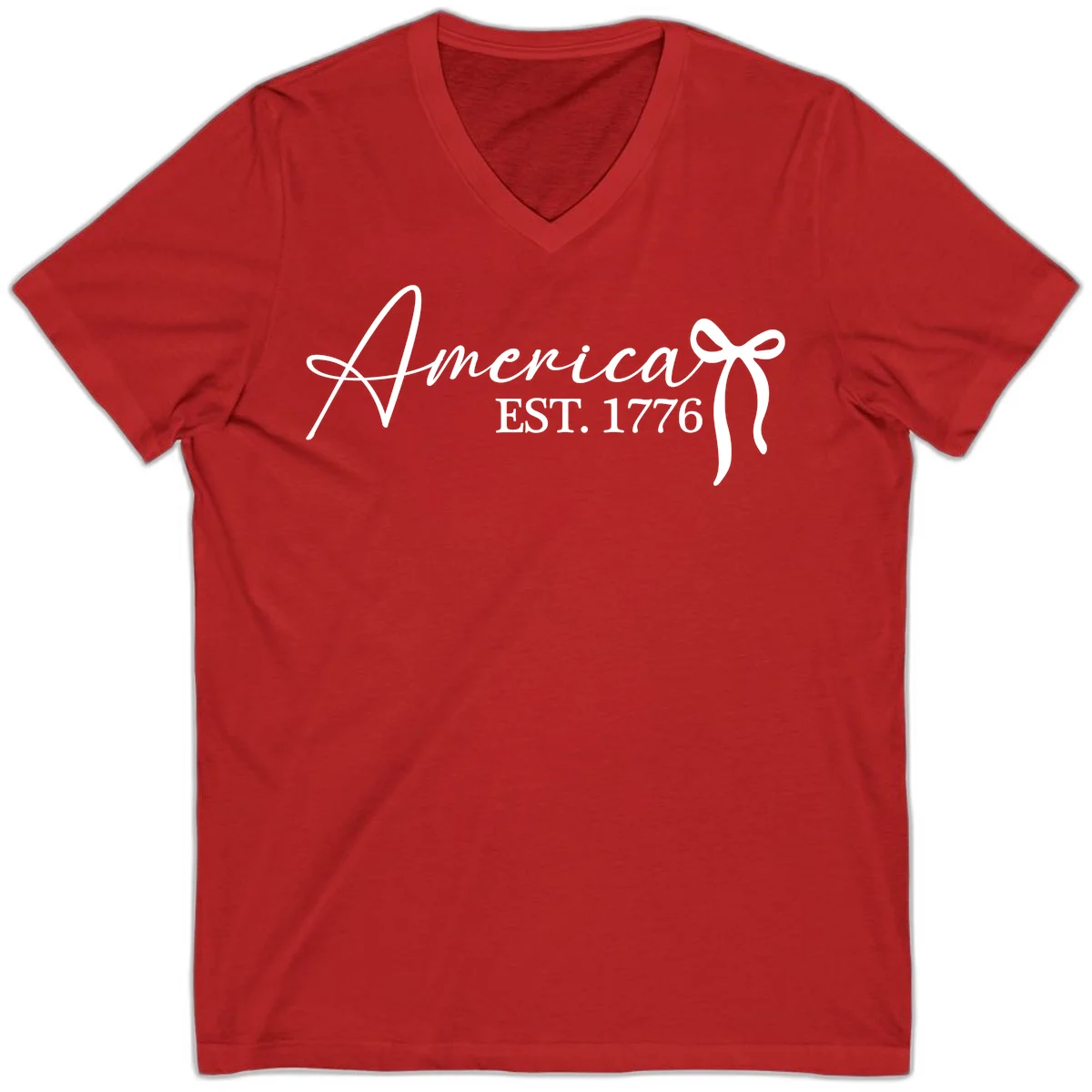 America Established 1776 V-Neck in Red
