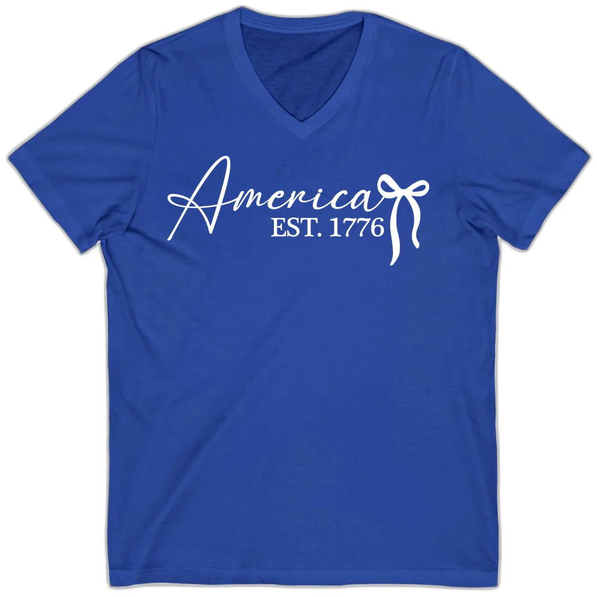 America Established 1776 V-Neck in True Royal