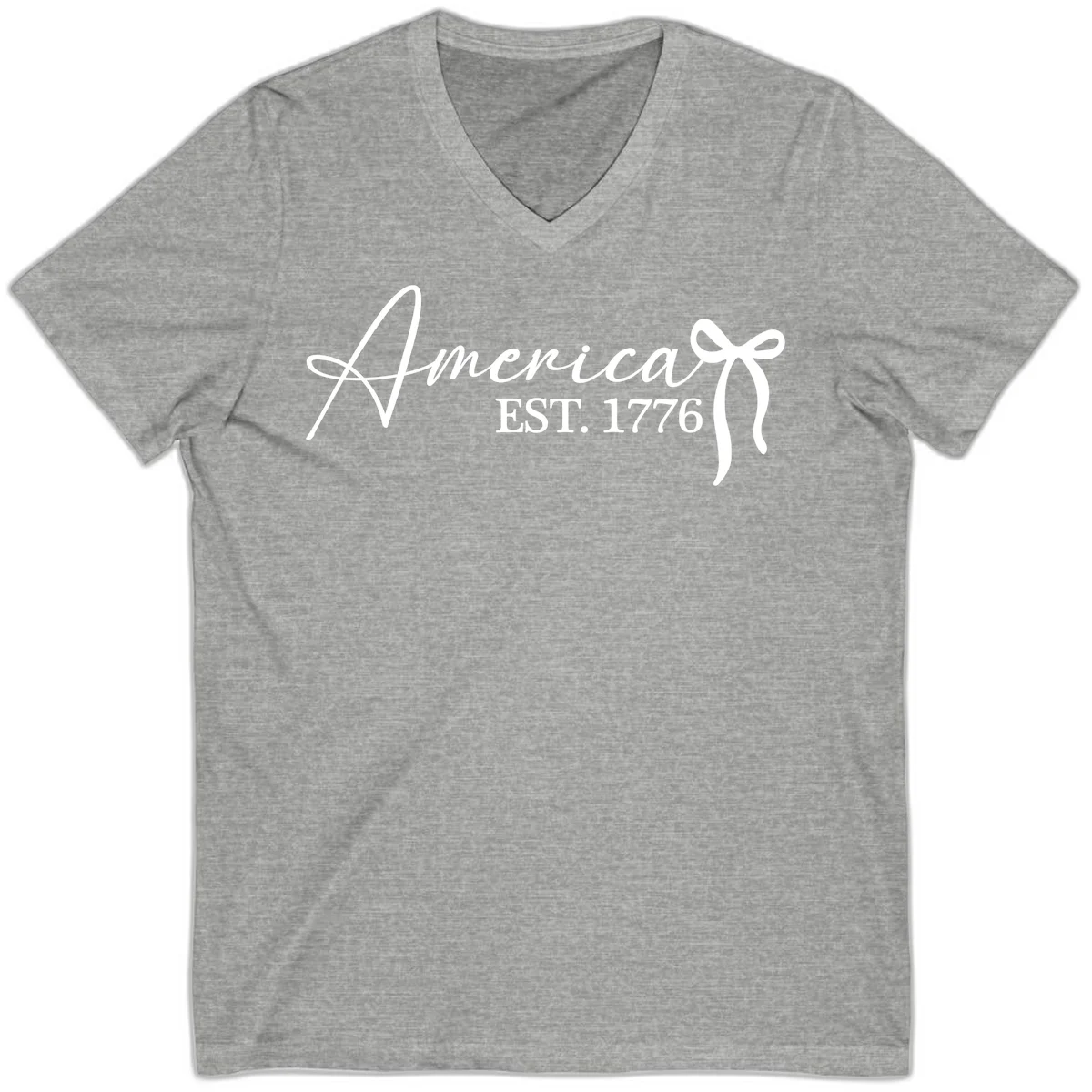 America Established 1776 V-Neck in Athletic Heather