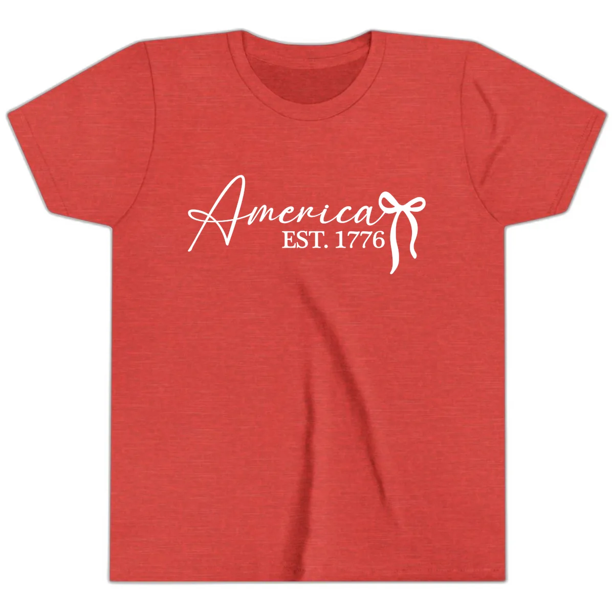America Established 1776 Heritage Celebration Youth T-Shirt in Heather Red
