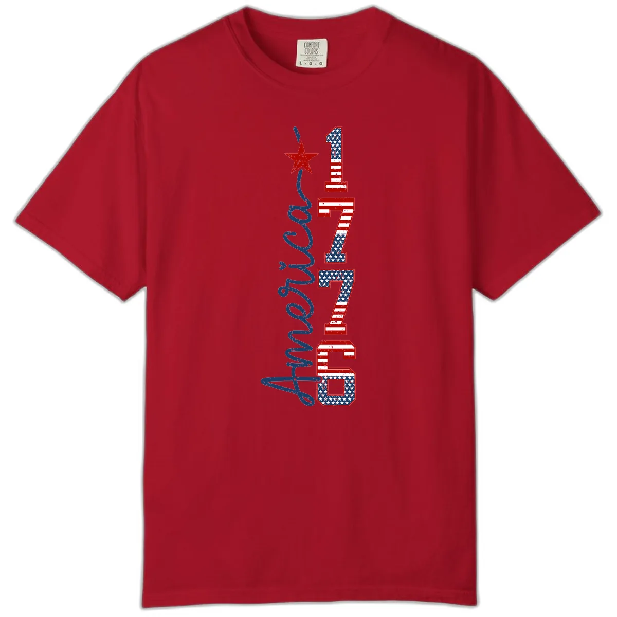 America 1776 Distressed Patriotic Celebration Design Comfort Color in Red