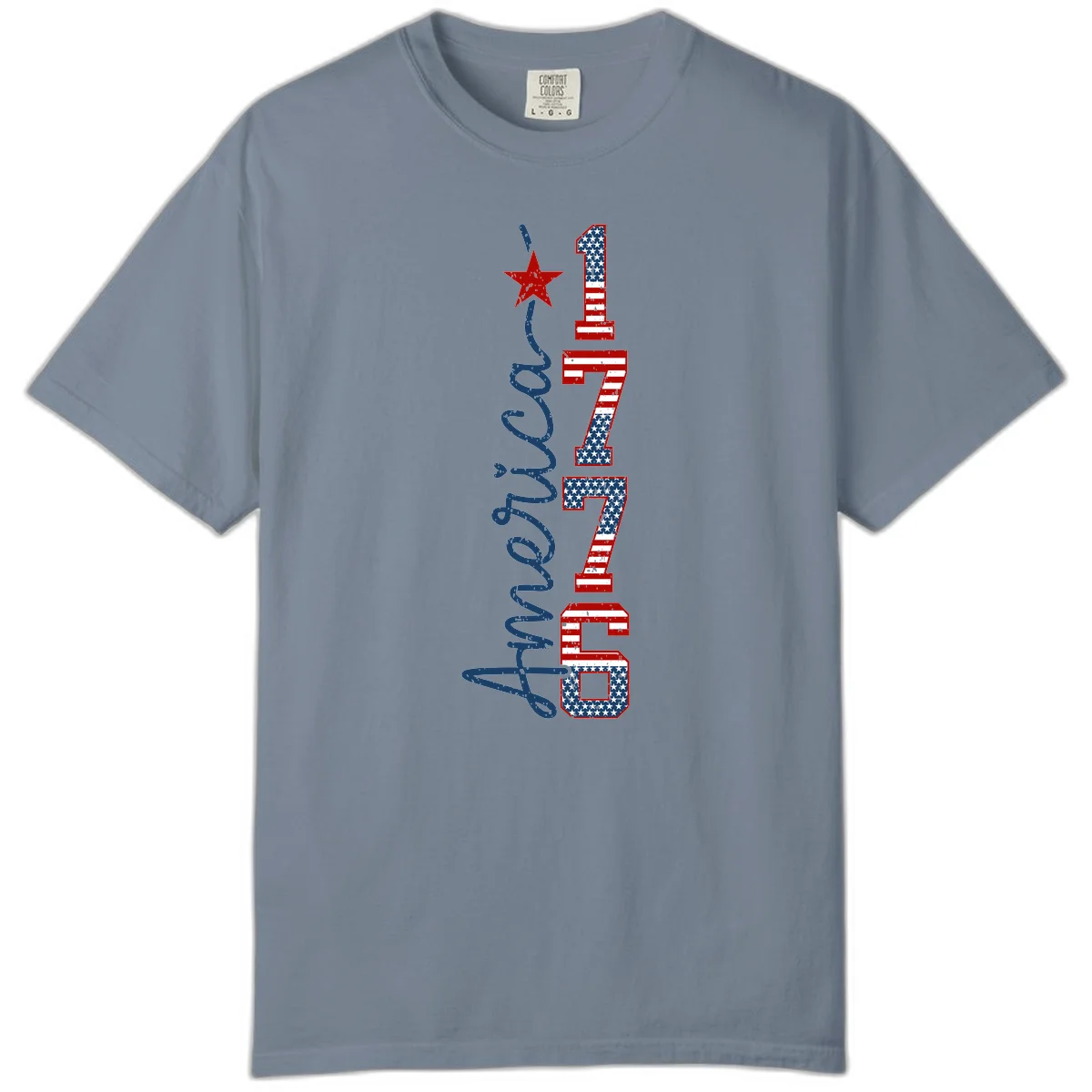 America 1776 Distressed Patriotic Comfort Color in Blue Jean
