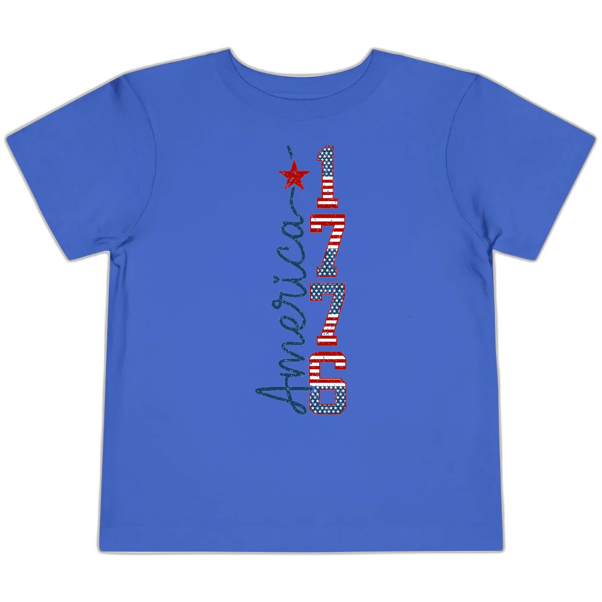 America 1776 Distressed Patriotic Toddler T-Shirt in True Royal