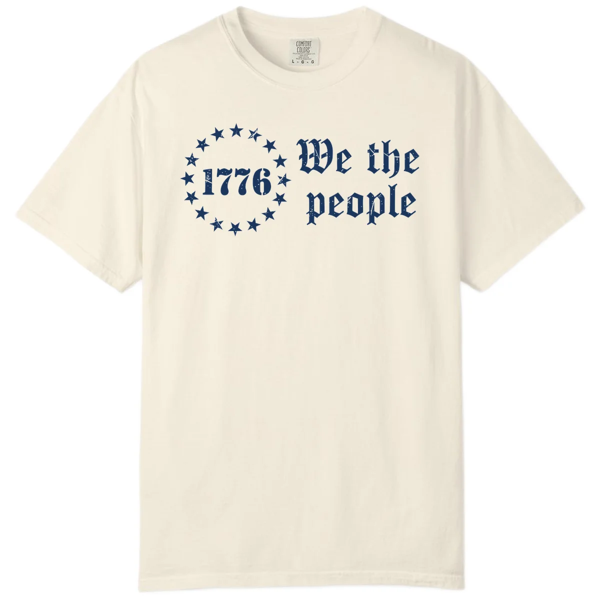 We The People Est 1776 Comfort Tee in Ivory