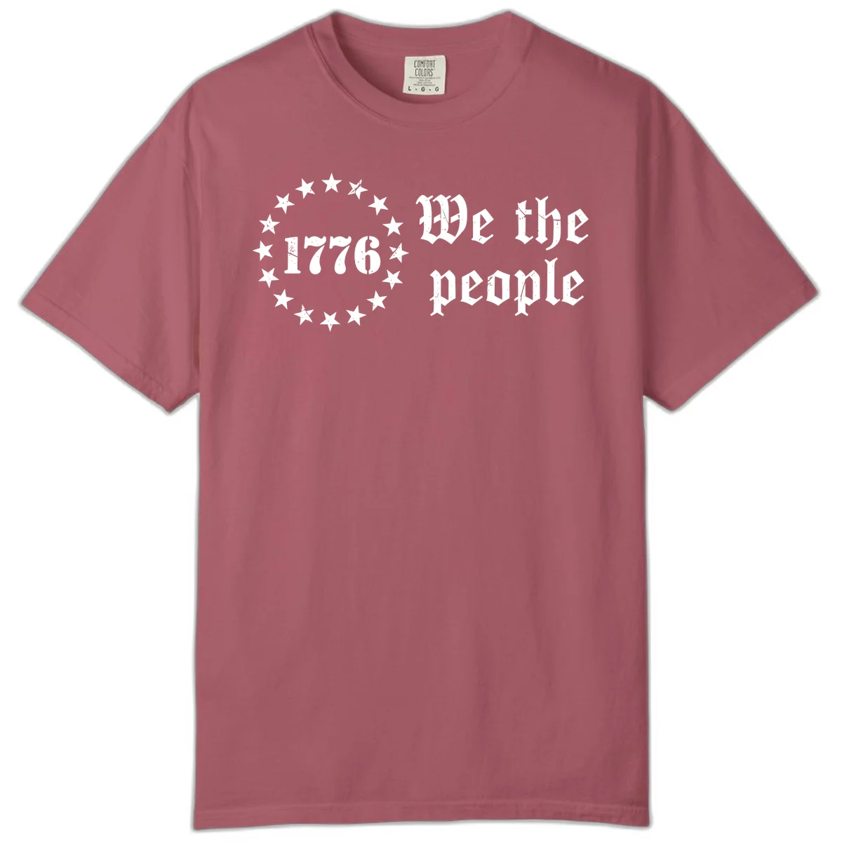 We The People Est 1776 Comfort Tee in Crimson