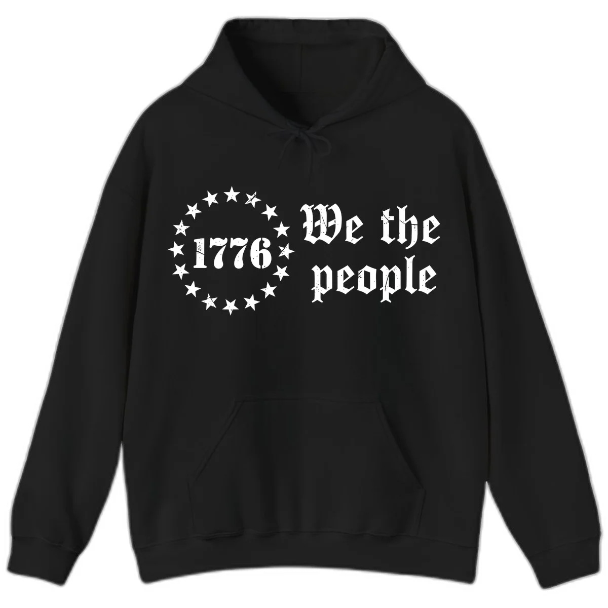 We The People Est 1776 Hoodie in Black