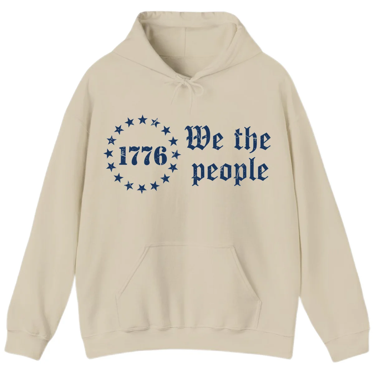 We The People Est 1776 Hoodie in Sand