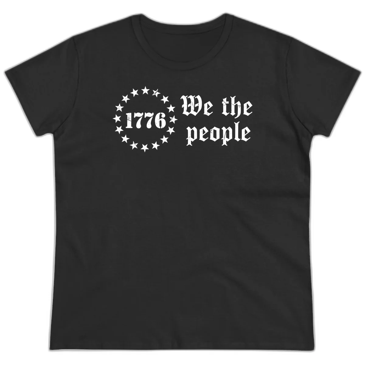 We The People Est 1776 Ladies Tee in Black