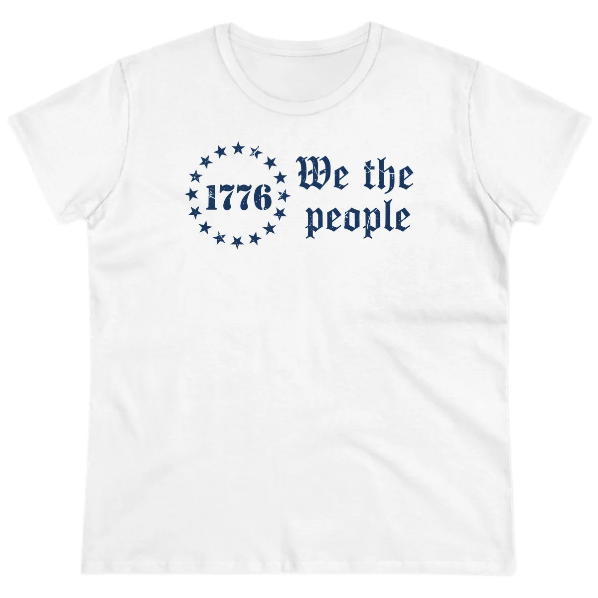 We The People Est 1776 Ladies Tee in White