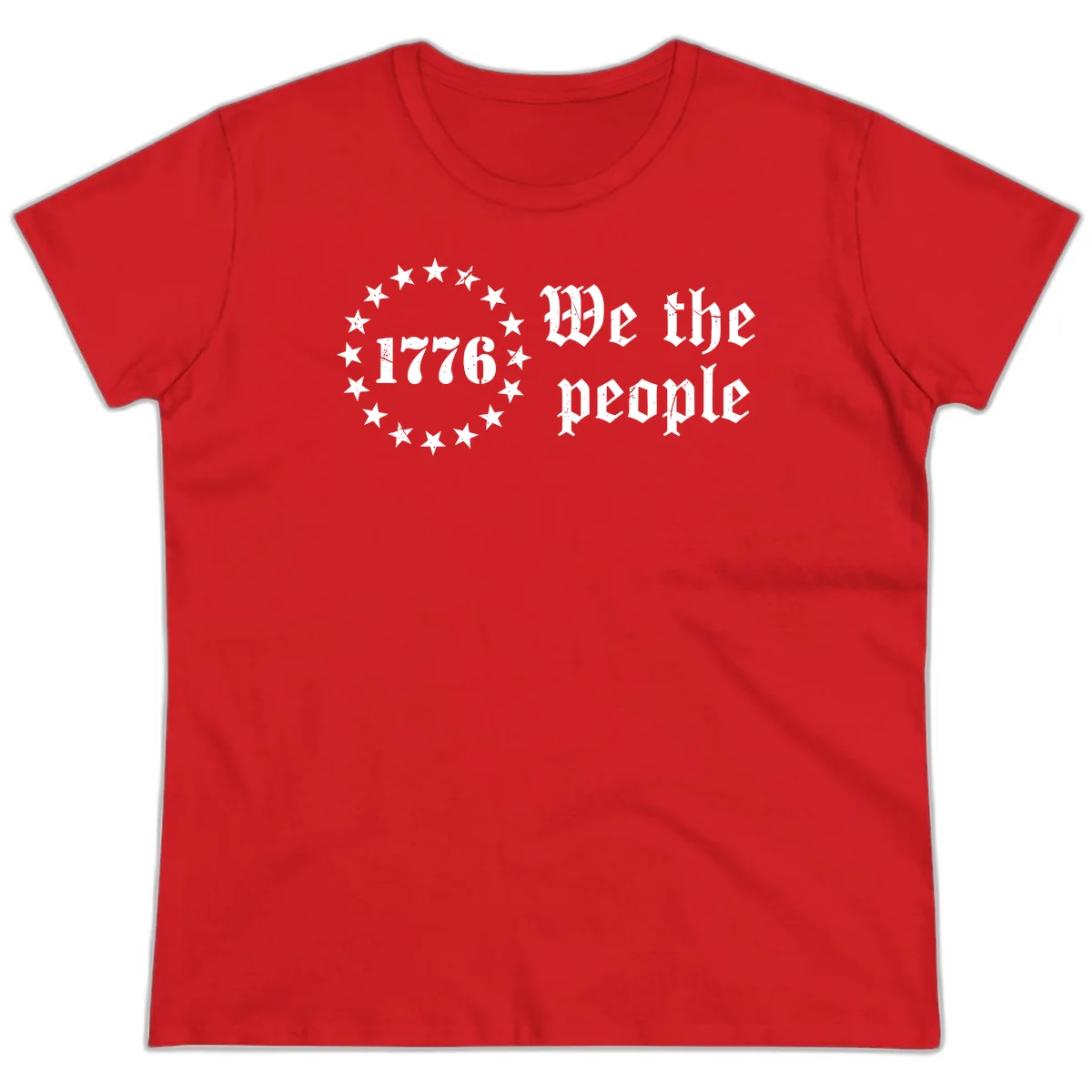 We The People Est 1776 Ladies Tee in Red
