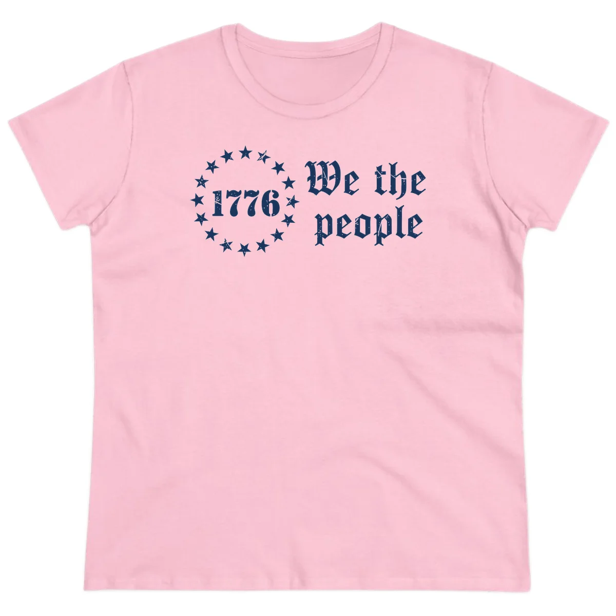 We The People Est 1776 Ladies Tee in Light Pink