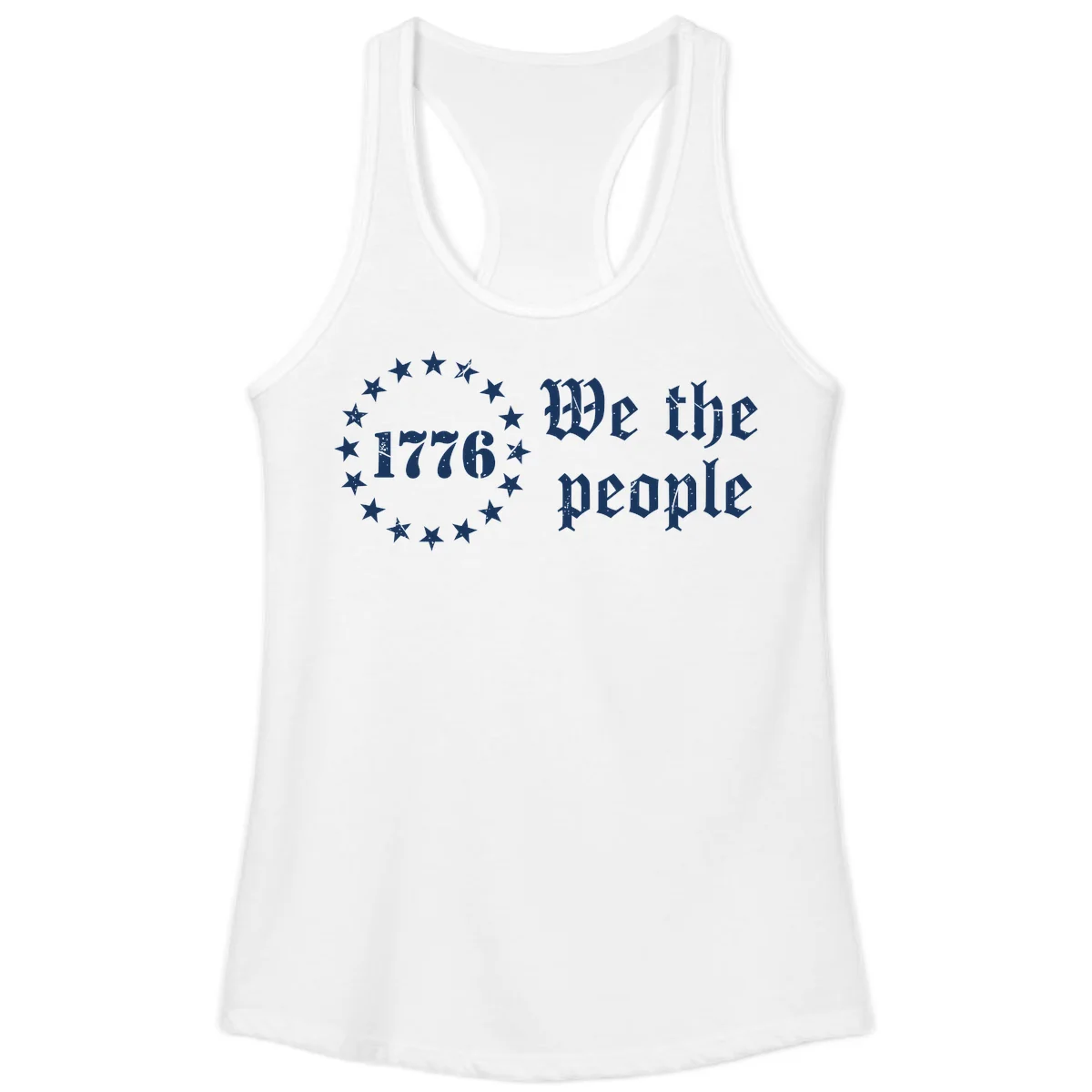 We The People Est 1776 Ladies Tank in White