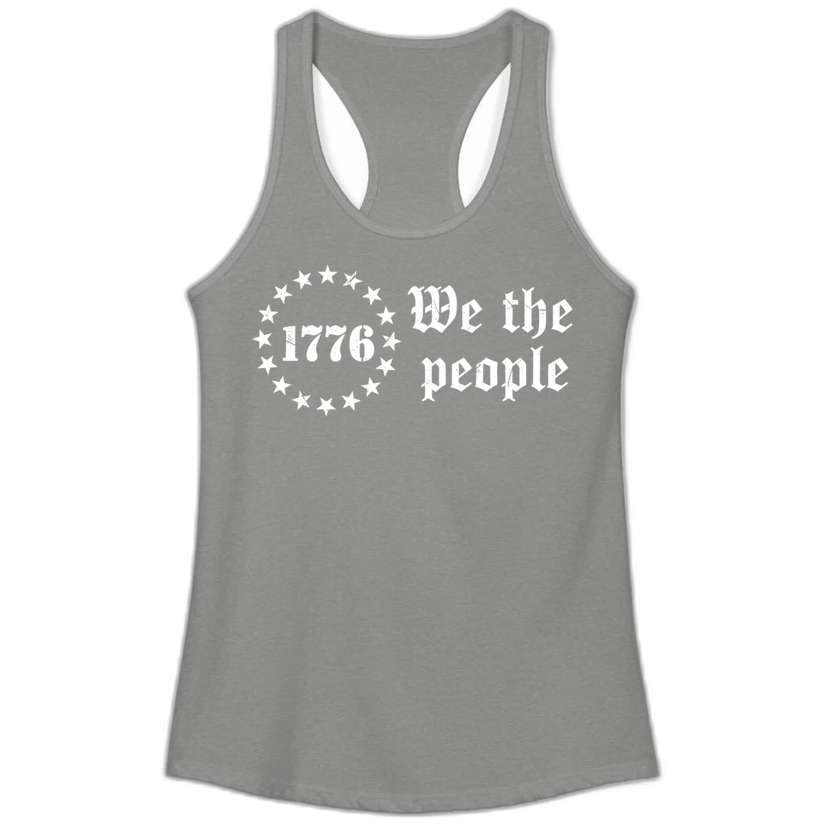 We The People Est 1776 Ladies Tank in Heather Grey