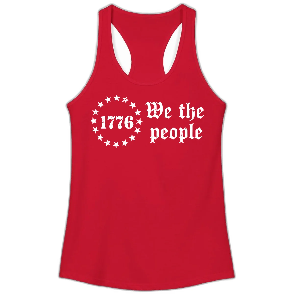 We The People Est 1776 Ladies Tank in Solid Red