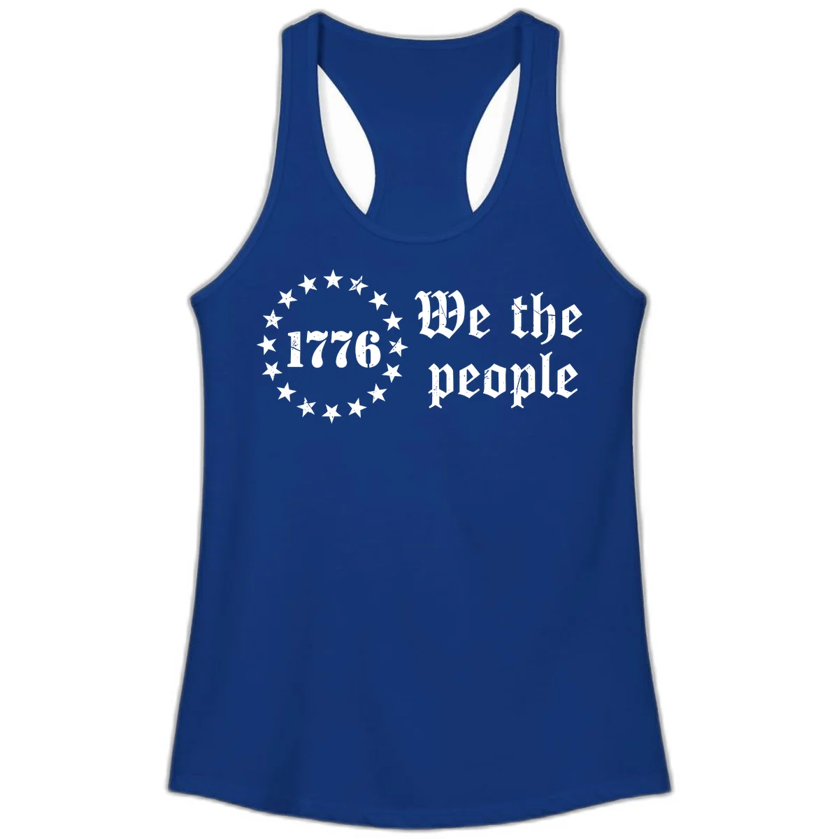 We The People Est 1776 Ladies Tank in Solid Royal