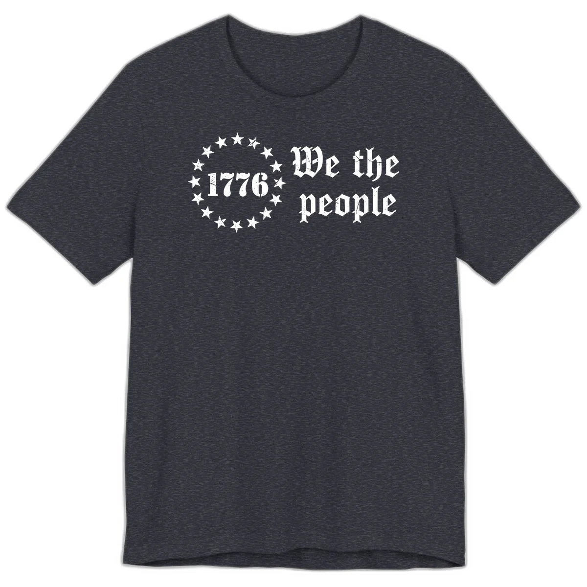 We The People Est 1776 Premium Tee in Heather Navy