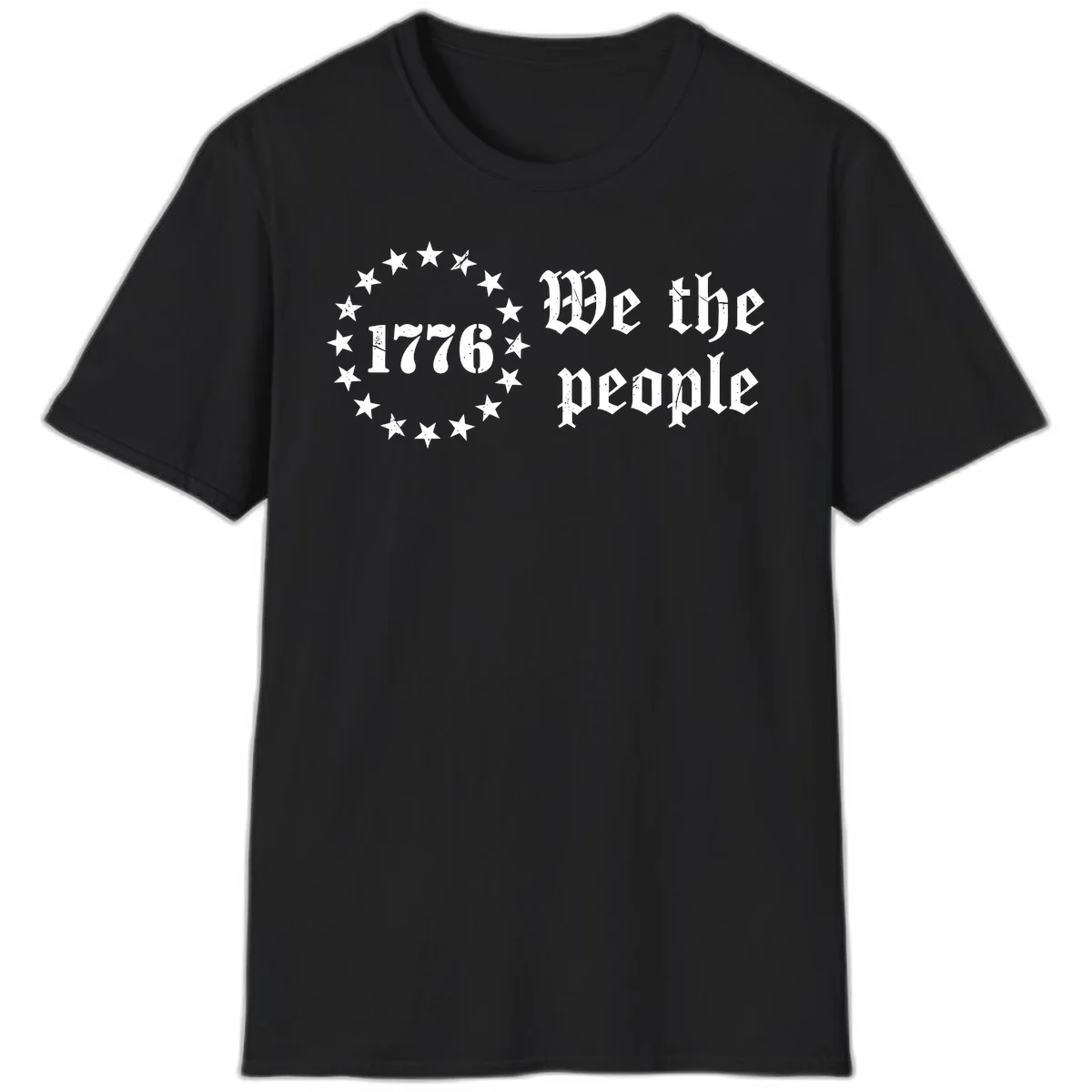 We The People Est 1776 T-Shirt in Black