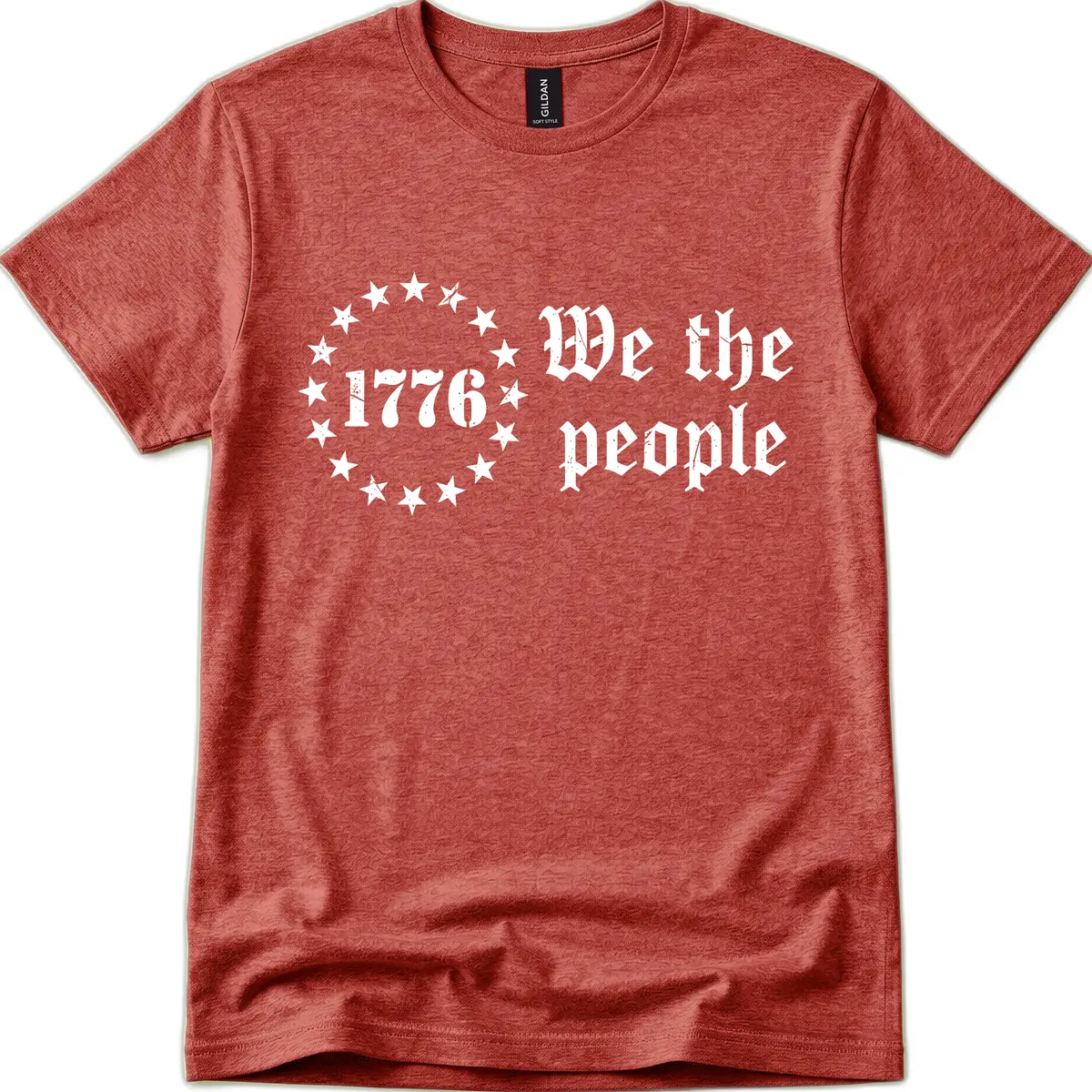 We The People Est 1776 250 Years Celebration T-Shirt in Heather Cardinal