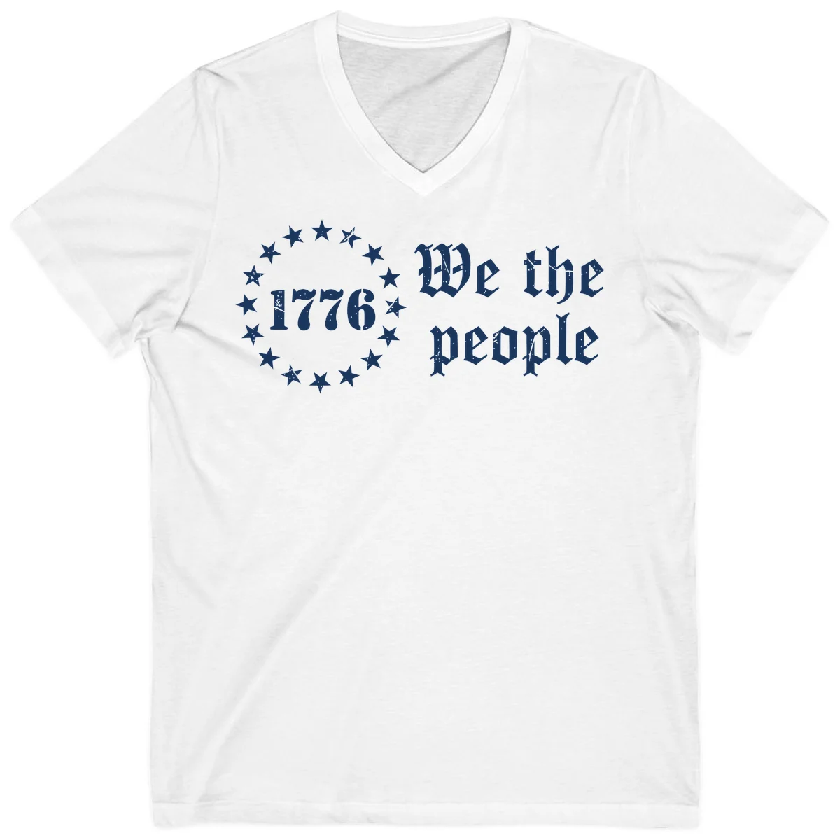 We The People Est 1776 V-Neck in White