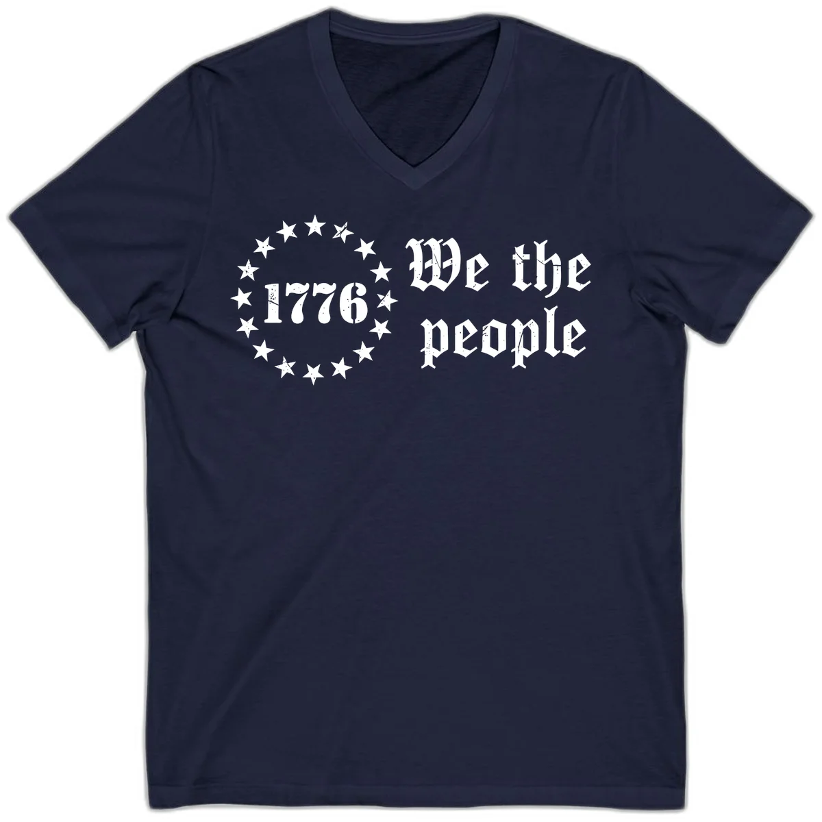 We The People Est 1776 V-Neck in Navy
