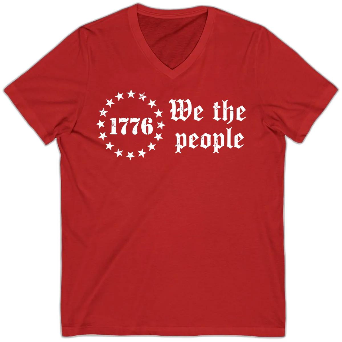 We The People Est 1776 V-Neck in Red