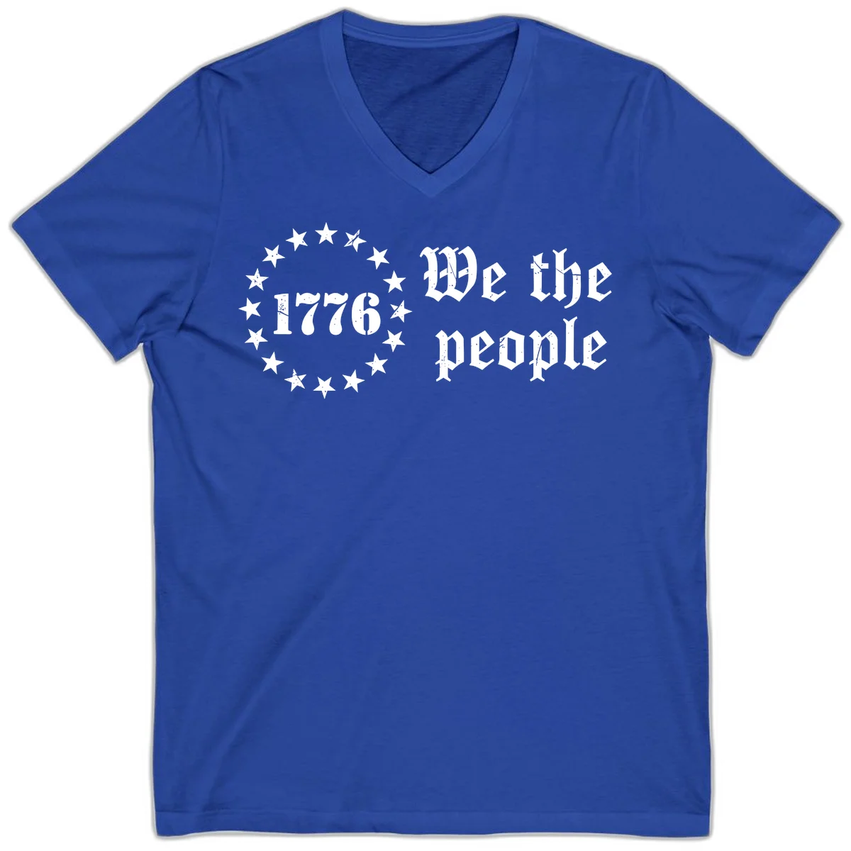 We The People Est 1776 V-Neck in True Royal