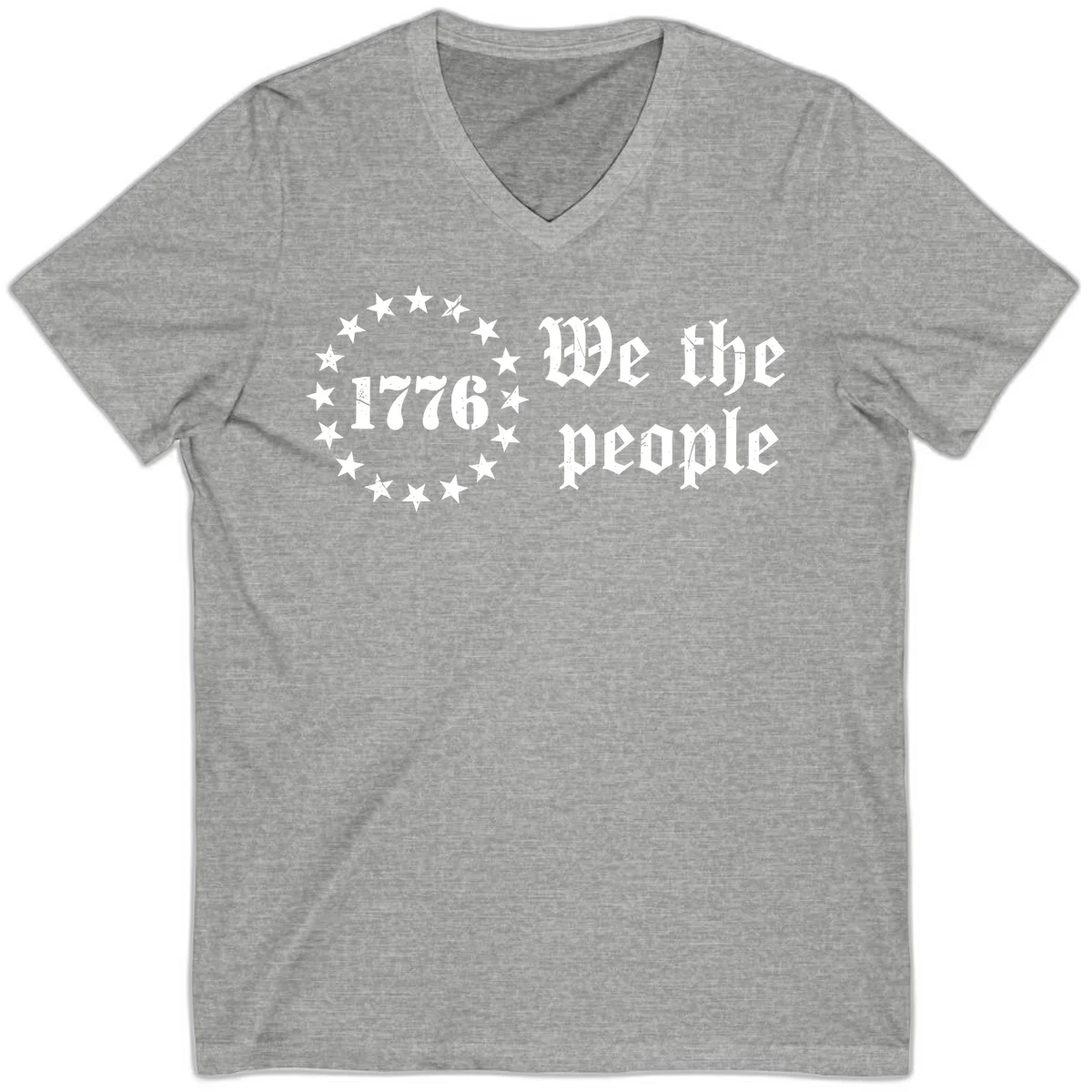 We The People Est 1776 V-Neck in Athletic Heather