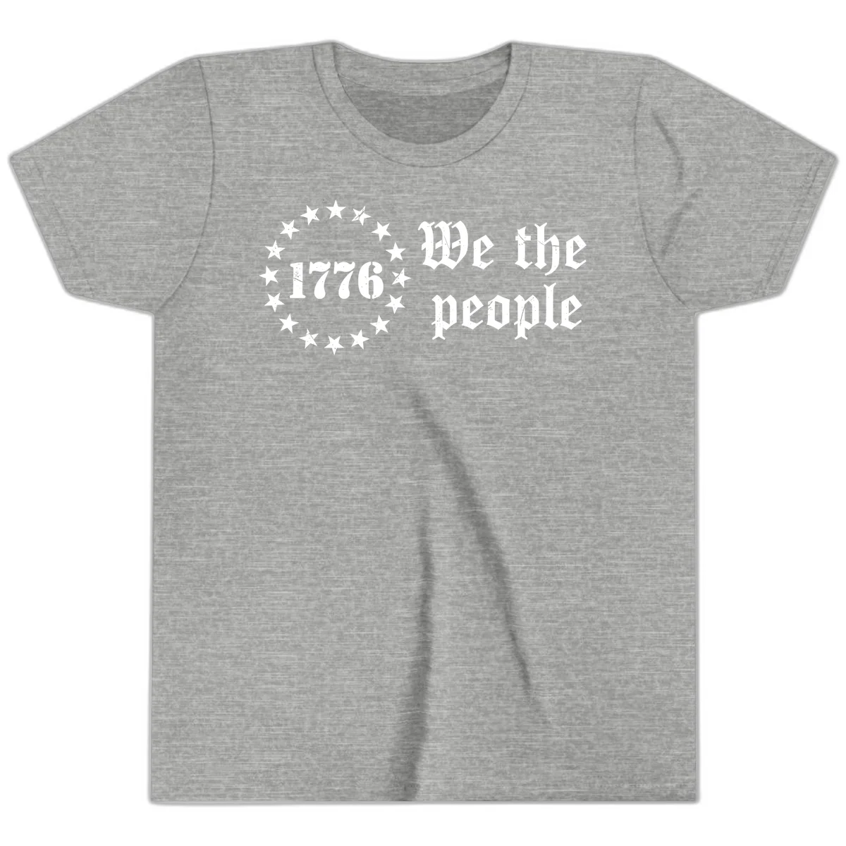 We The People Est 1776 Youth Tee in Athletic Heather