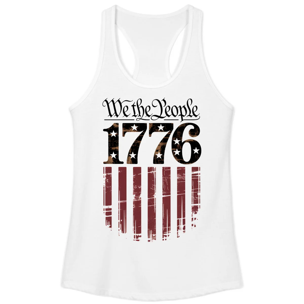 We The People 1776 Ladies Tank in White