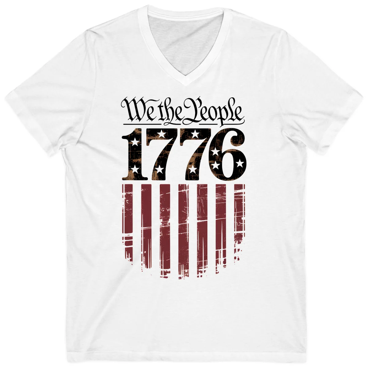 We The People 1776 V-Neck in White